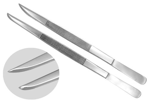 Italian Style Tweezers with Curved Edge